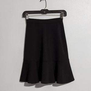 H&M XS knee length Black circle skirt with ruffle